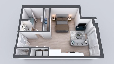 Kado NW Studio One Bathroom S4 Floor Plan